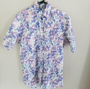Medium Eton Slim Tropical Pattern shirt